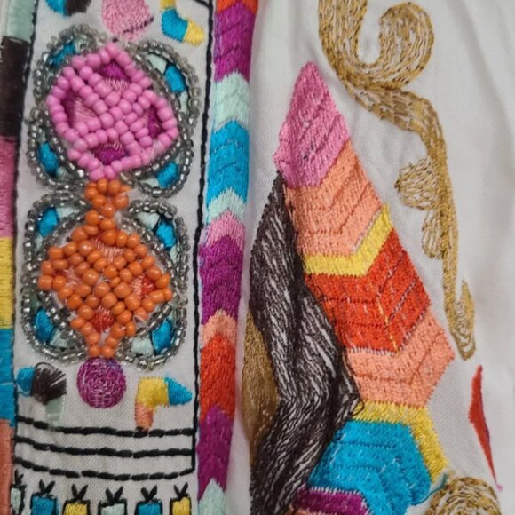 NWOT Gorgeous ANTHROPOLOGIE RD+KOKO EMBROIDERED CARDIGAN KIMONO White Multi - Picture 3 of 5